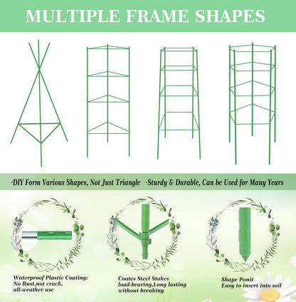 Moirsunt 66Inch Tall Tomato Cage for Garden, 4Pack Plant Support Heavy-Duty Garden Stakes, Tomato Trellis for Potted Plants, Height Adjustable Tomato Cage Trellis for Climbing Plants Flowers