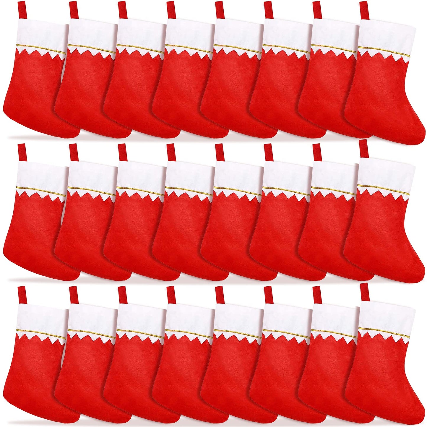 24 Pack Christmas Stockings Bulk 15 Inches Red Felt Xmas Stockings Holiday Big Santa Stockings for Fireplace Hanging Christmas Decorations