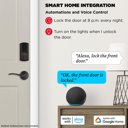 Kwikset Halo Wi-Fi Smart Lock, Keyless Entry Door Deadbolt, Geofence Auto-Unlock, Grade AAA Certified, No Hub Easy Install, Satin Nickel Lifetime Finish Warranty, Backlit Keypad