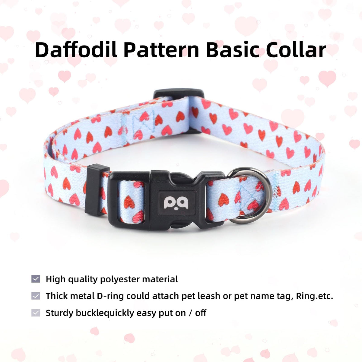 QQPETS Dog Harness Collar Leash - No Pull Pet Adjustable Back Clip Halter Basic Collar Heavy Duty 5FT Anti-Twist Leash for Extra Small Puppy Medium Large Breed Training Easy Walk(S,Blue Love)