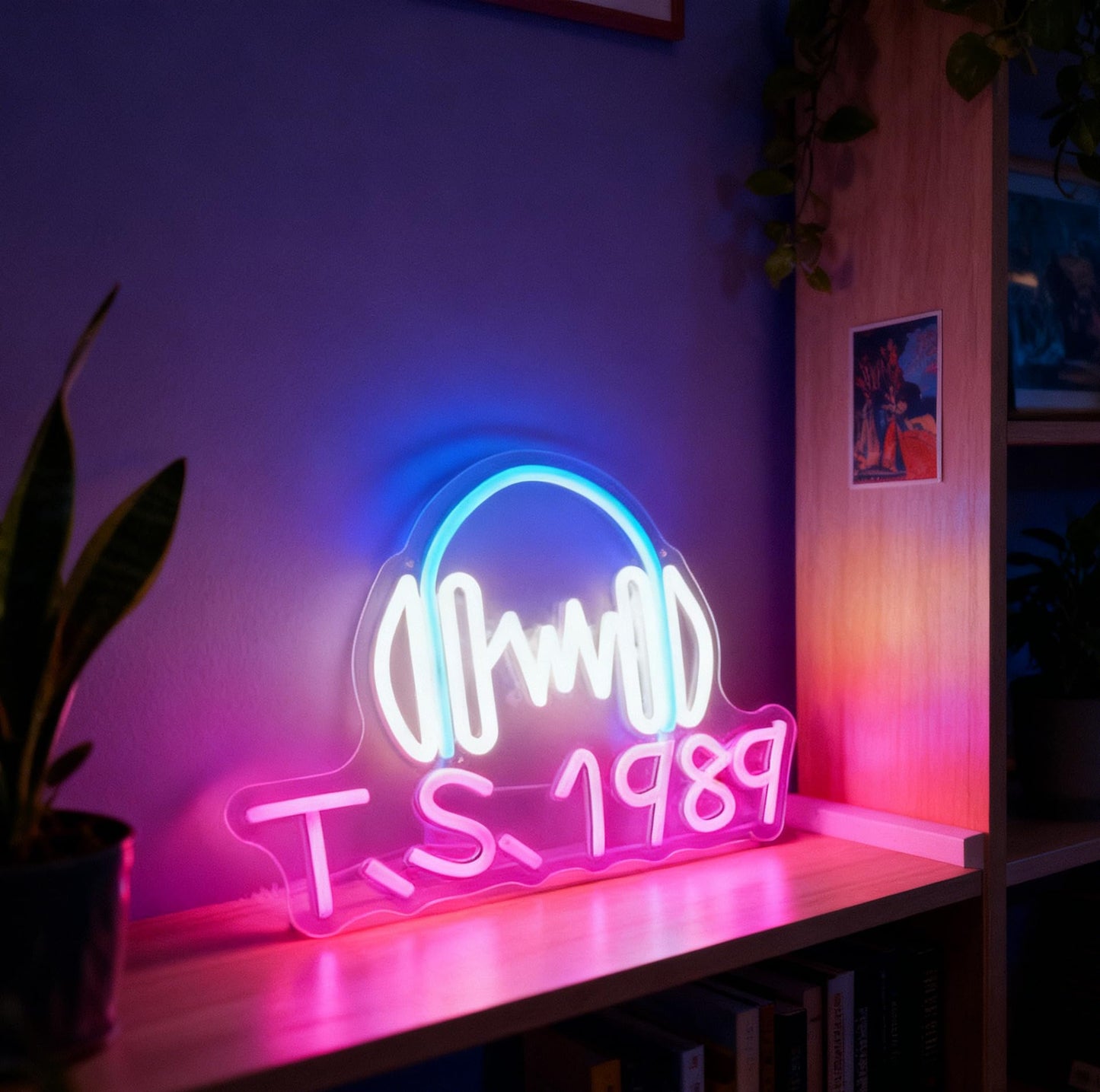 TS 1989 LED Neon Sign, USB Powered Dimmable Decorative Neon Light for Fans Music Room Bedroom Home Music Theme Party Gift Wall Table Decor 14.2 x 9.8 In