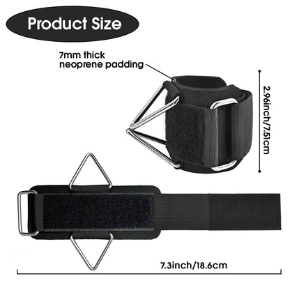 Kiadekoce Adjustable Wrist Cuffs for Cable Machine, Neoprene Padded Straps, 2 Pack Comfortable Wrist Strap, Fitness Strength Training Equipment Workouts for Men Women, Black
