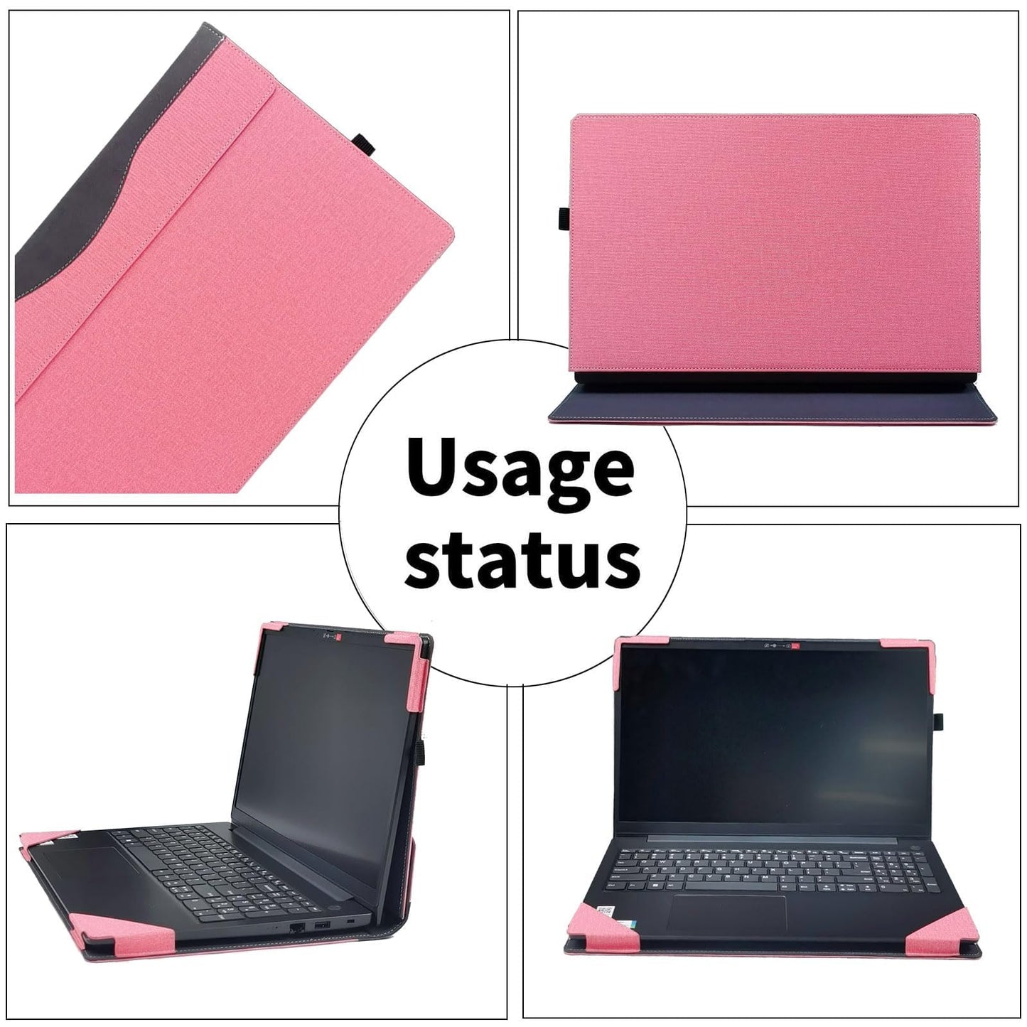 RUNMEIJIA Laptop Cover Case for Dell 14 Plus DB14250/ Pro 14 PC14255/Pro 14PC14250 Series (NOT Working with Other Dell Models). 2-in-1 PU Leather Detachable Notebook Sleeve (Pink)