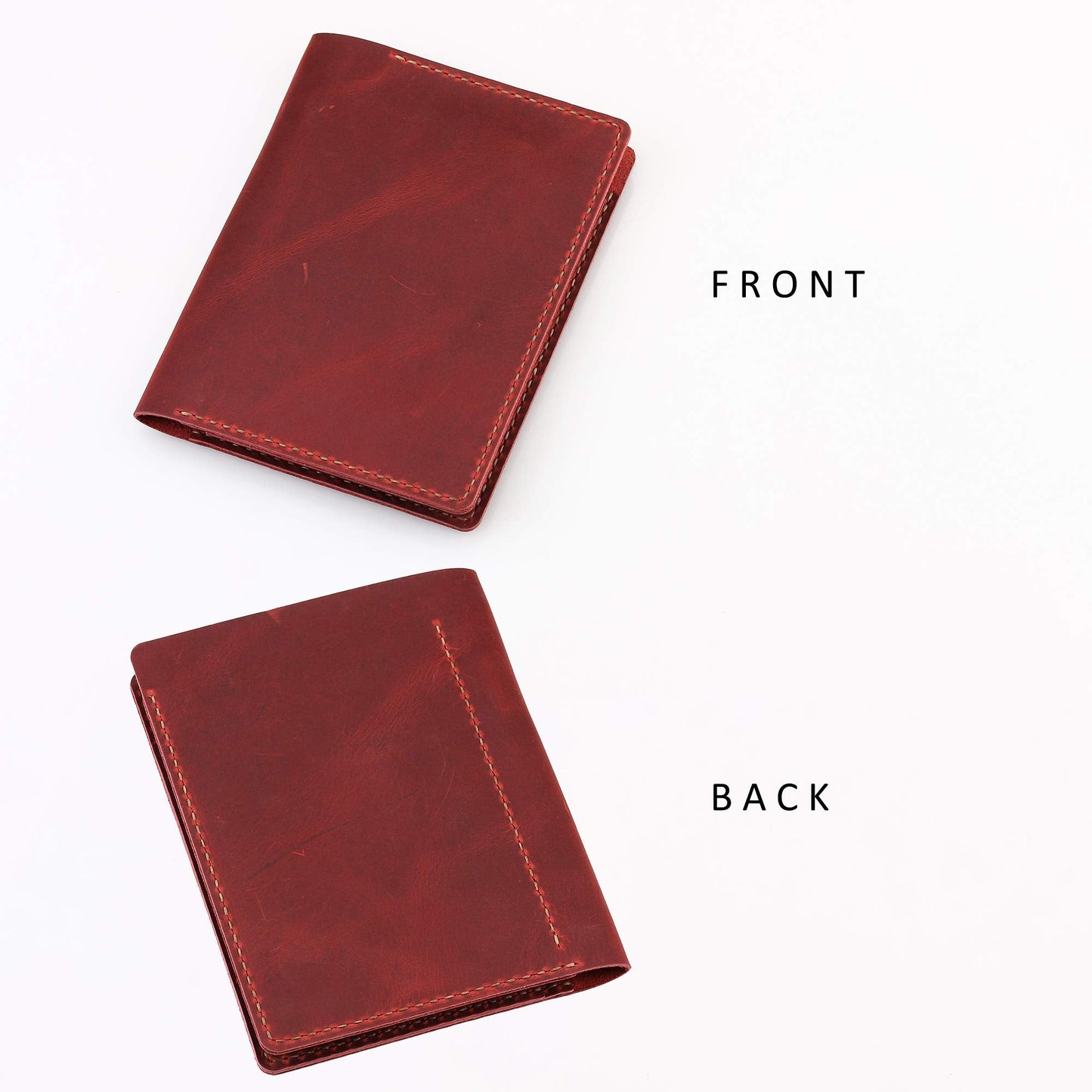 Fasjosma Leather Cover Compatible with Rite in the Rain & Rocketbook Mini Notebooks, Top Bound Spiral Notebook Cover, Leather Cover for 4'' x 6'' Pocket Notepad With Pen Holder - WINE