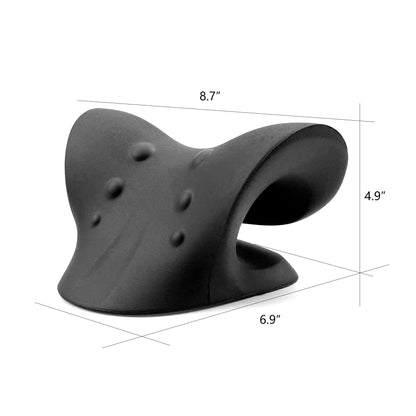 RESTCLOUD Neck and Shoulder Relaxer, Cervical Traction Device for TMJ Pain Relief and Cervical Spine Alignment, Chiropractic Pillow, Neck Stretcher (Black)