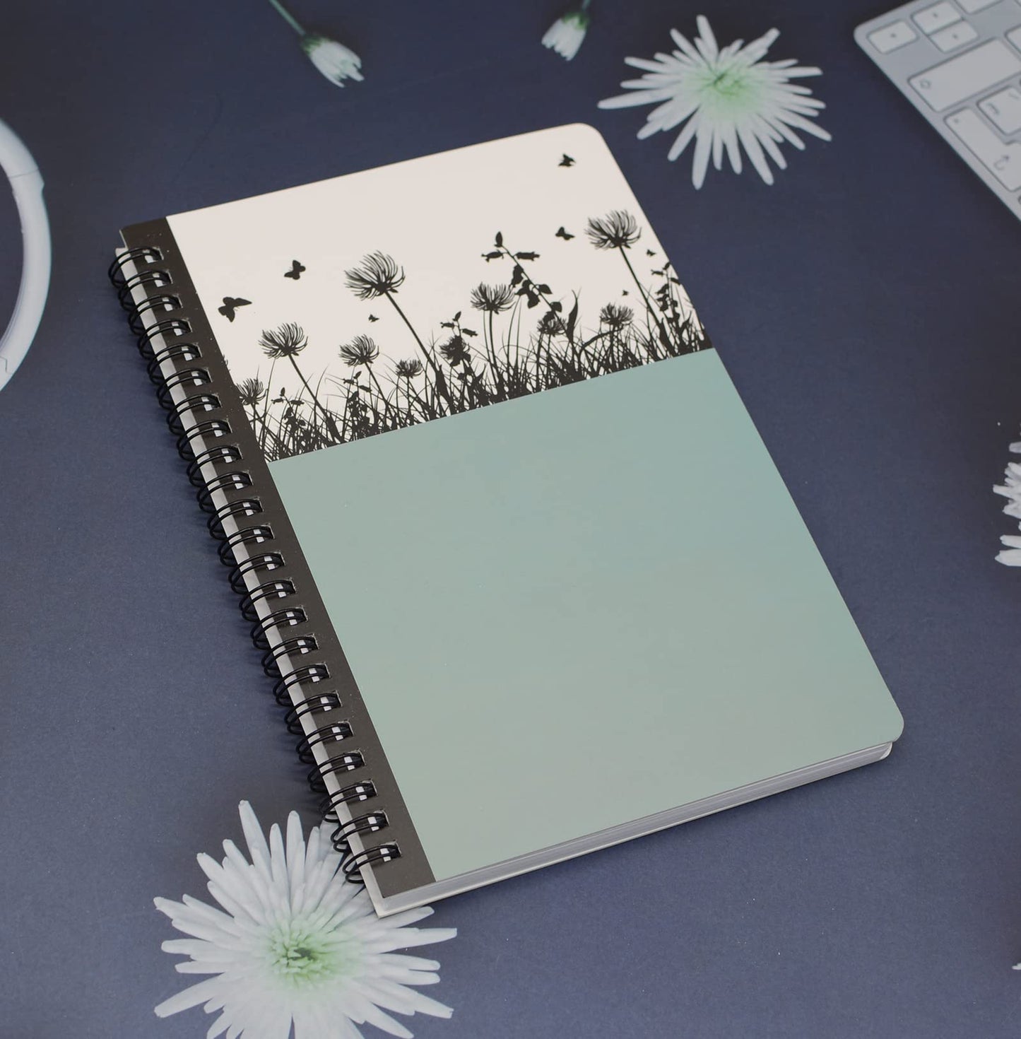 Yansanido Spiral Notebook, 4 Pcs A5 Thick Tree Design Hardcover 8mm Ruled 4 Color 80 Sheets -160 Pages Journals for Study and Notes (Tree)