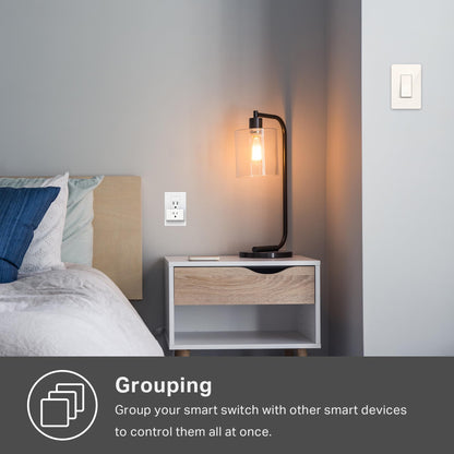 Kasa Smart Light Switch HS200, Single Pole, Needs Neutral Wire, 2.4GHz Wi-Fi Light Switch Works with Google Home, UL Certified, No Hub Required, White