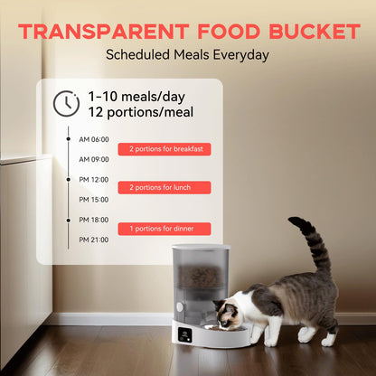 PAPIFEED Automatic Cat Feeder, 4L Auto Dog Cat Feeder with Rechargeable Battery & Dual-Band WiFi (2.4G & 5G), Automatic Pet Food Dispenser for Outdoor Travel Home