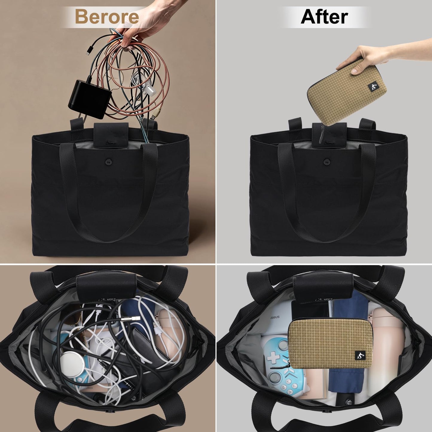 simtoper Small Electronics Organizer Travel Case – Slim Travel Cable Pouch for Small Tech Accessories, Cords, Chargers, Earbuds – Lightweight Mini Tech Bag for Backpack, Business, Travel