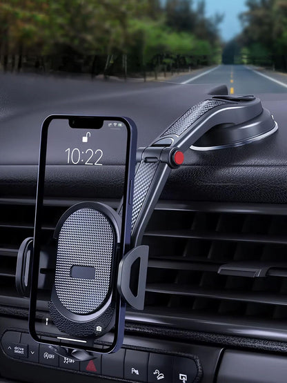 Universal Car Phone Holder - Windshield/Dashboard Mount, Bracket for Phones 13-15, 4.5-6.7 inch Black