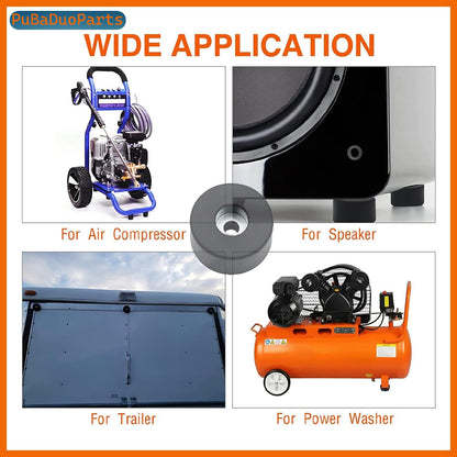 4 Pack 192310GS Anti Vibration Rubber Feet, Air Compressor Isolation Pads with Stainless Steel Nuts & Washers,for 094-0026, E106661, D091007, for Generators, Pressure Washers, Speaker Cabinets