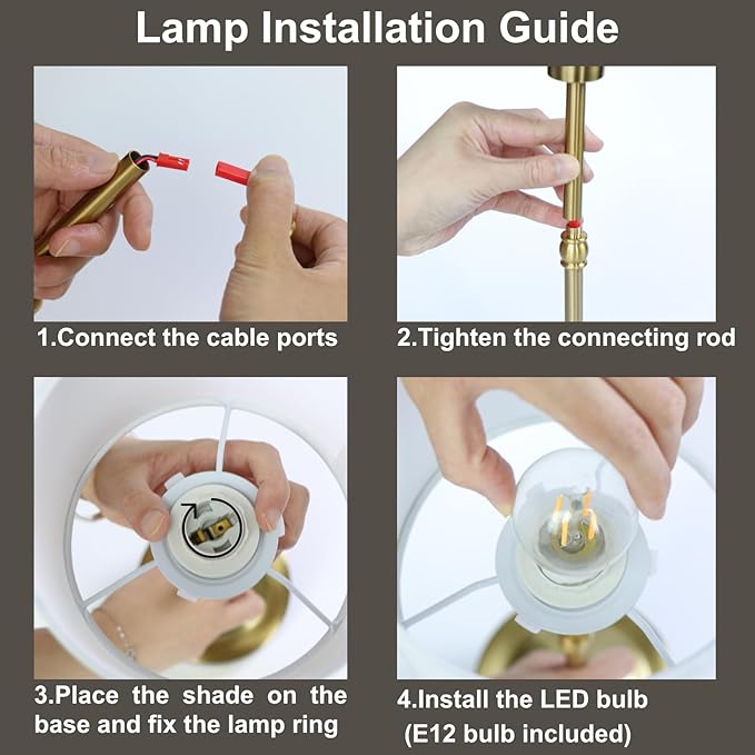 Portable Cordless Table Lamp,Built-in 5200mAH Rechargeable Battery, Dimmable Touch Wireless Light, Bed Side Metal Desk Lamp，Restaurant/Bedroom/Bar/Coffee/Night Light (Antique Brass)