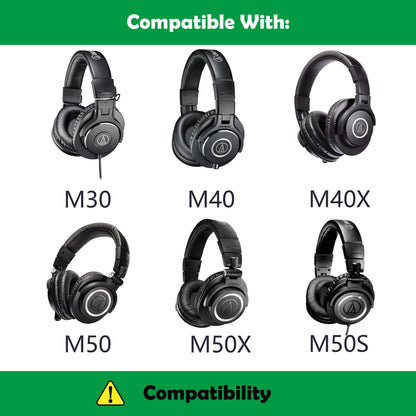 Professional Replacement Headband Compatible with Audio Technica M30 M40 M50 M50X M50S M40X Headphone Protector with Breathable Fabric