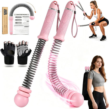 Ropeless Battle Ropes, 2 Pack Cordless Battle Ropes with Adjustable Weights, Non-Slip Comfort Handles, Portable Trainer for Home Gym, HIIT Cardio & Travel Workout