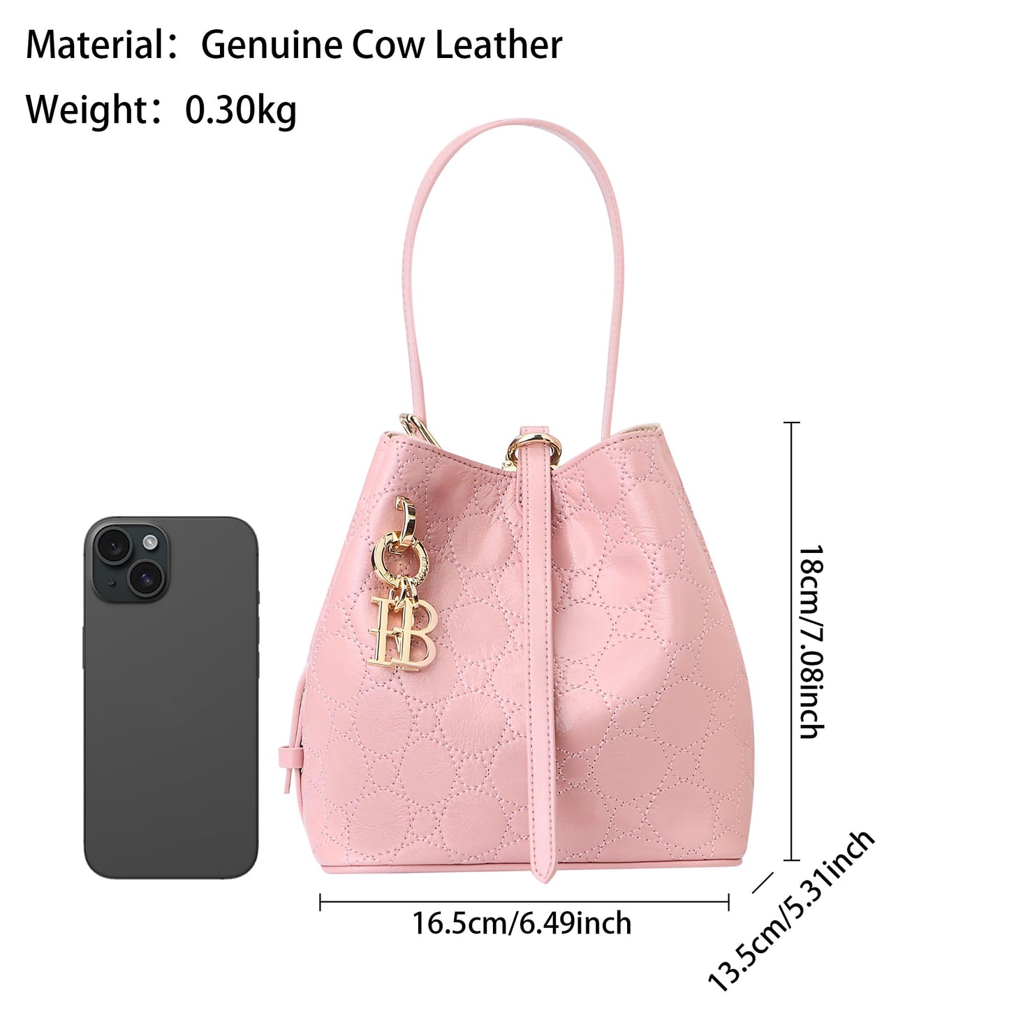 Royal Bagger Fashion Retro Bucket Bag for Women, Genuine Cowhide Leather Small Handbag, Elegant Shoulder Crossbody Purse 3266 (Green)