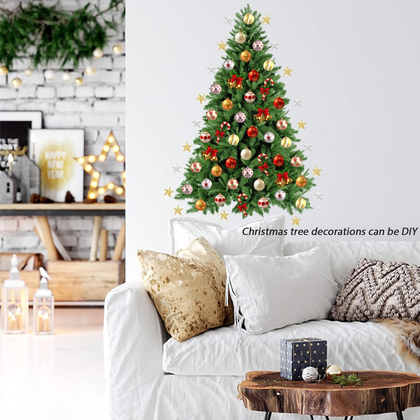 TOARTI Merry Christmas Wall Sticker DIY Christmas Trees Wall Decal for Living Room Bedroom Wall Decoration Xmas Holiday Party Supplies Xmas Trees Sticker