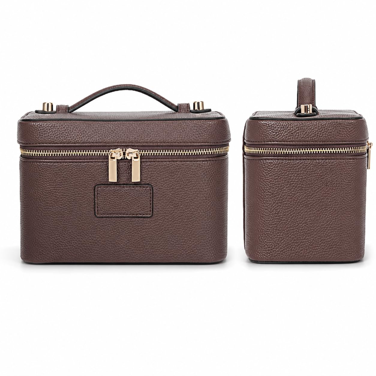Cozomga Makeup Bag Vanity Case for Women Leather Cosmetic Bag Travel Toiletry Bags Portable Makeup Organizer Case