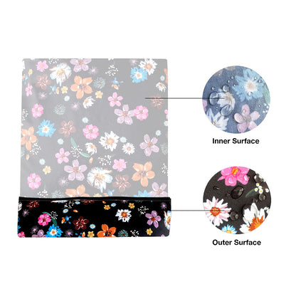 FLOCK THREE Washable and Reusable Wet Bag Diaper Bag Water Resistant Swimming Bag Pouch, Yoga Gym Bag Floral Print, 12.6'' x 16.5''
