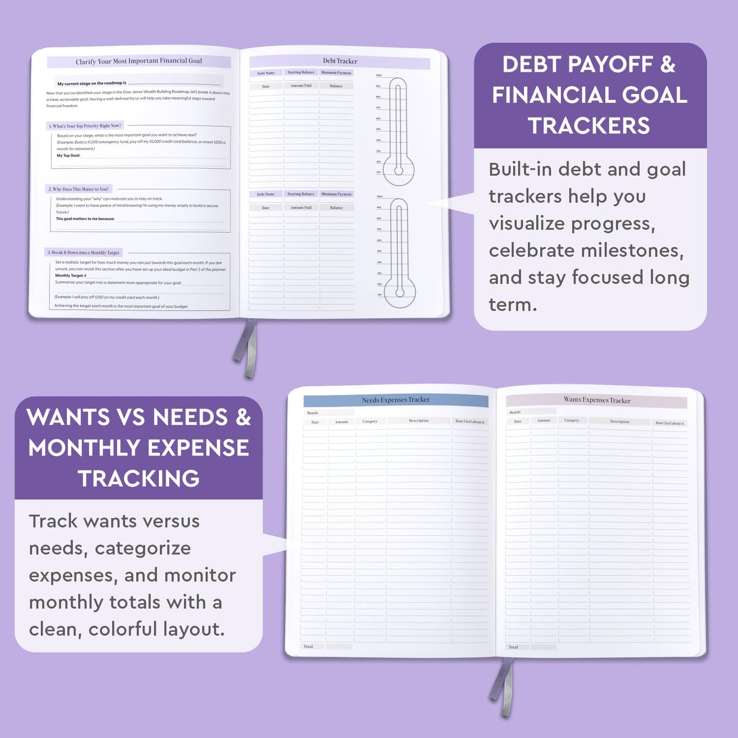 Dow Janes Planner Panda Planner Budget Planner 2026 Financial Planner – Monthly Budget Planner & Bill Payment Tracker, Expense Tracker Notebook, Budget Book, 8.5 x 11 Softcover Purple 120gsm