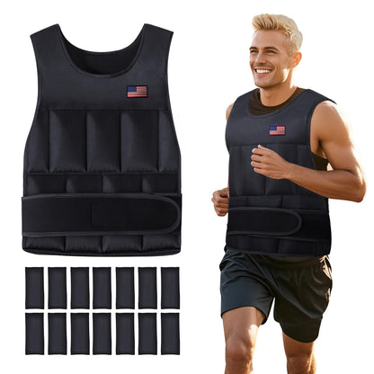 Wolliwa Adjustable Weighted Vest for Men Women,2-12 Lbs Adjustable Weighted Vest with Straps Womens Running Weight Vest for Walking Strength Training Fitness (Black, Adjustable 2-12 Lbs)