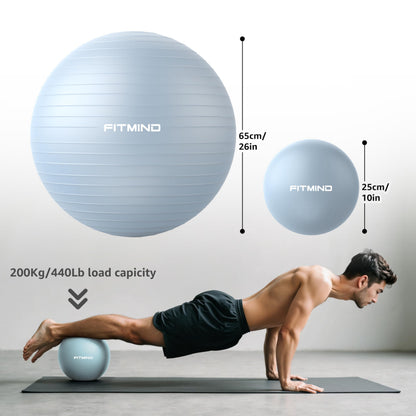 FITMIND Yoga Ball set-65cm&25cm（Blue）