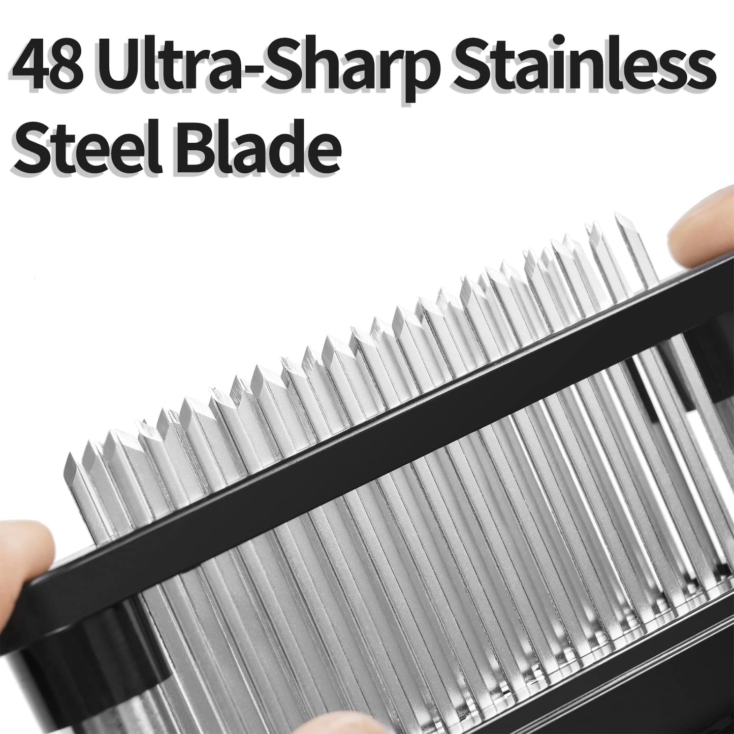 JY COOKMENT Meat Tenderizer with 48 Stainless Steel Ultra Sharp Needle Blades, Kitchen Cooking Tool Best for Tenderizing, BBQ, Marinade
