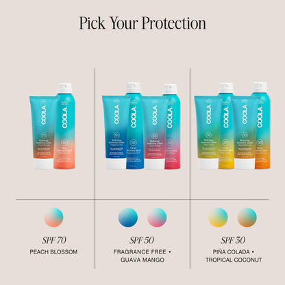 COOLA Organic Sunscreen SPF 30 Sunblock Spray, Dermatologist Tested Skin Care for Daily Protection, Vegan and Gluten Free, Tropical Coconut, 6 Fl Oz