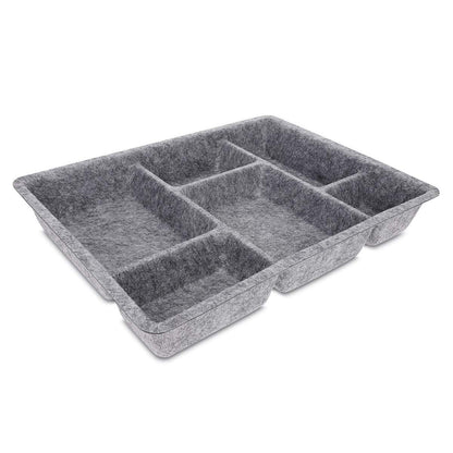 Navaris Felt Drawer Organizer Tray - Tidy Desk Drawers, Office Supplies, Jewelry, Cosmetics, Small Personal Items and Accessories - Gray