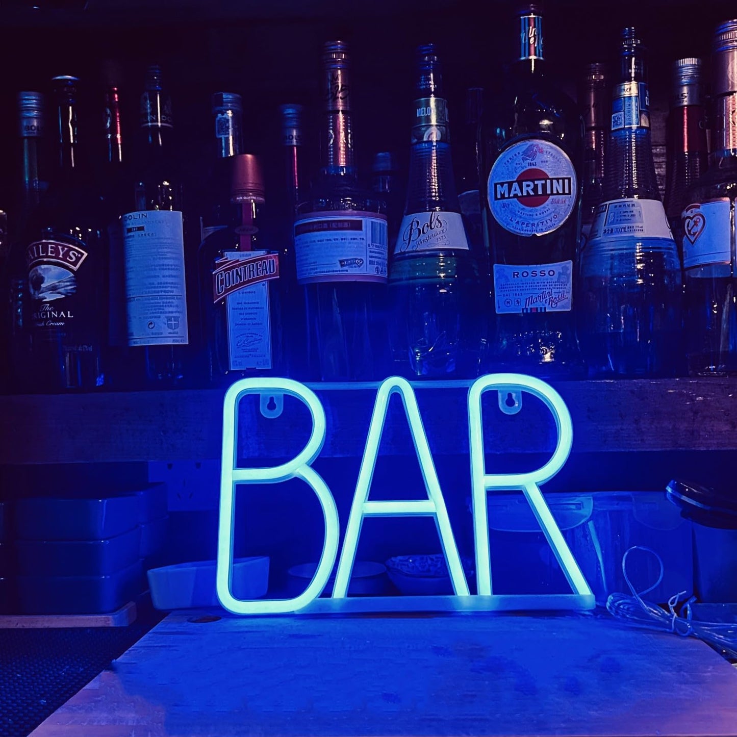 Neon Bar Signs For Home Bar, Led Party Wall Decor Usb Powered Man Cave Neon Light For Bar Cart Decor, Bistro, Club, Pub, Business, Valentine Gifts (Blue)