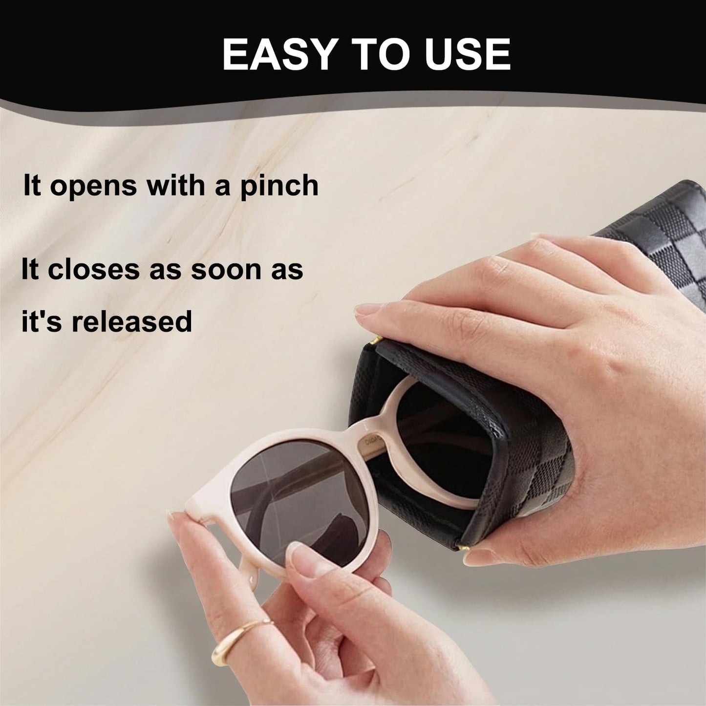 3Pcs Small Makeup Bag for Purse, Waterproof Portable Checkered Leather Makeup Pouch, Small Purse Pouches for Purse Small Coin Purse Organizer Pouches Snap Closure Pocket Cosmetic Bag for Women (Black)