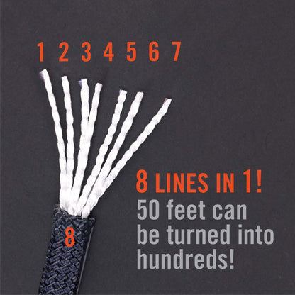 Atwood Rope MFG 550 Paracord 100 Feet 7-Strand Core Nylon Parachute Cord Outside Survival Gear Made in USA | Lanyards, Bracelets, Handle Wraps, Keychain (Hydro)