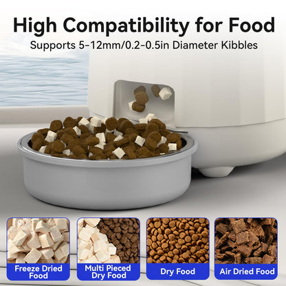 PAPIFEED Automatic Cat Feeder, 2.4G WiFi Auto Cat Food Dispenser with App Control, 3L Auto Pet Feeder with Dual Power Supply, Detachable for Easy Clean for Cats and Small Dogs, Grey