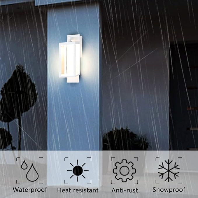 Modern Outdoor Light Fixtures Dusk to Dawn Outdoor Lighting 2 Pack,15" Exterior Wall Sconce, Porch Light, Garage Lights Wall Lamp, Waterproof Outdoor Lights for House,Garden, Front Door