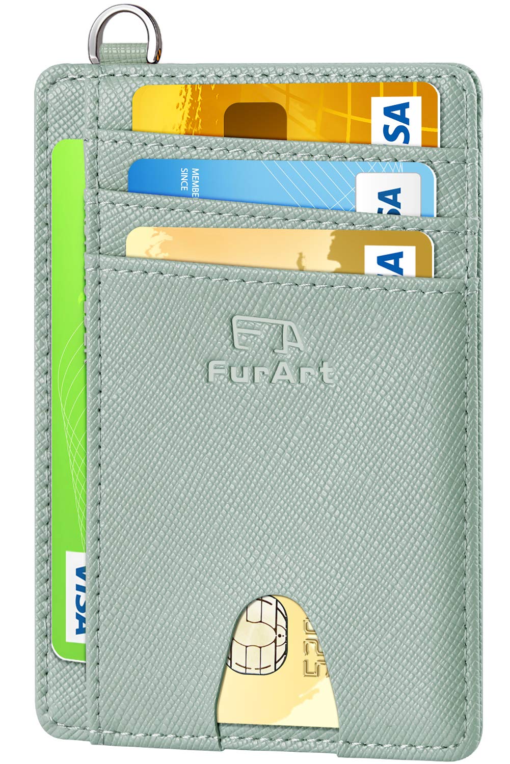 FurArt Slim Minimalist Wallet, Front Pocket Wallets, RFID Blocking, Credit Card Holder for Men-Seaweed