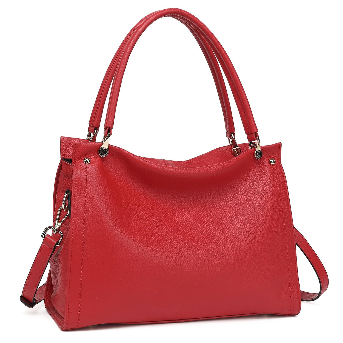 KOGTLA Medium Genuine Leather Tote Handbags for Women, Ladies Soft Satchel Shoulder Purses, Two-Handle Hobo Bags