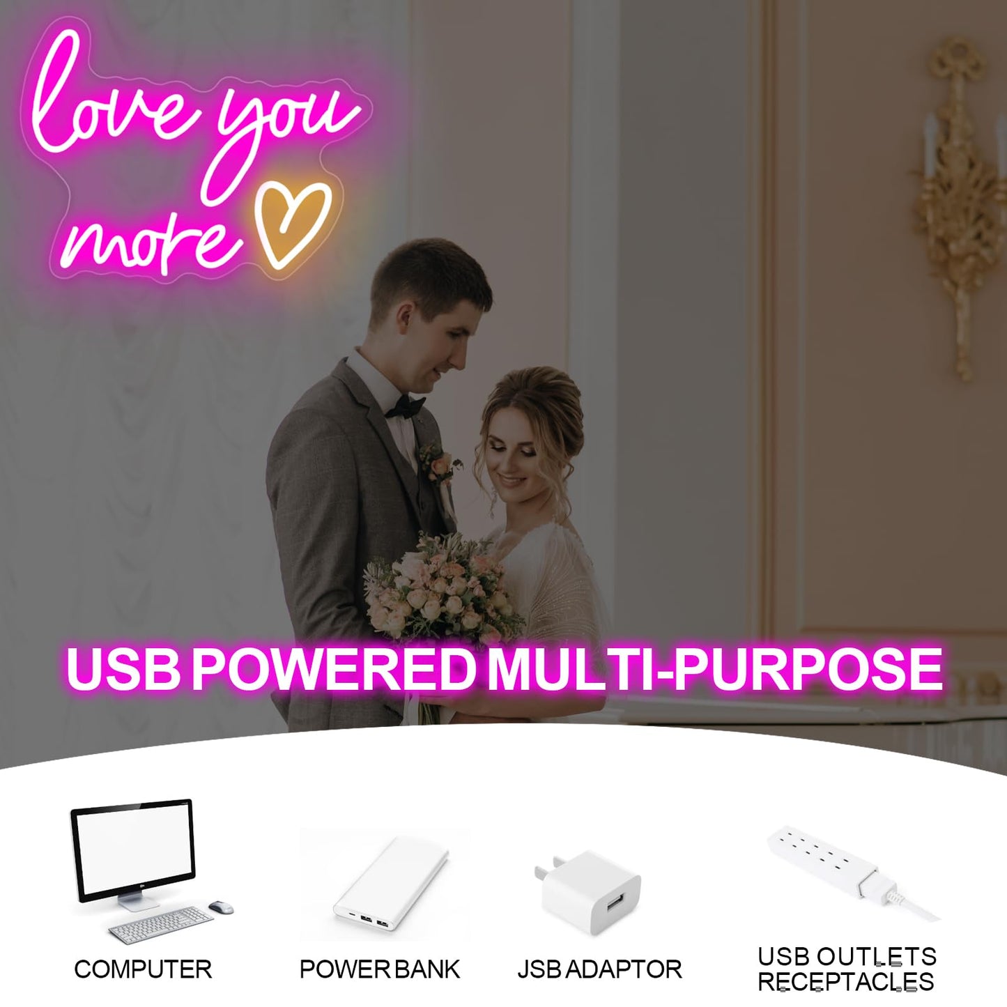 Love you more Neon Sign Wedding Neon Sign Engagement Party Wall Decor LED Wall Art Bedroom Home Decor Lovers Couples Gift Wedding Sign Art, Bedroom Valentine's Day Gift