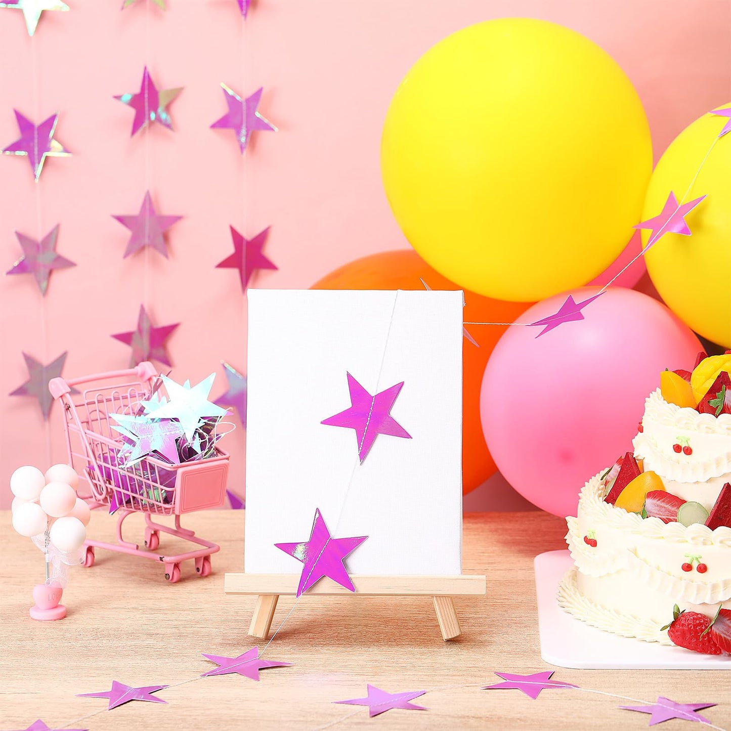 Patelai Glitter Star Garland Banner 2026 Graduation Decor 130 Feet Star Hanging Banner Twinkle Backdrop for Party Birthday Classroom Wedding Supplies(Iridescent Purple)