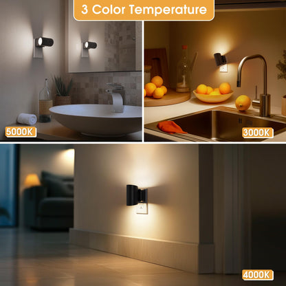 Briignite Night Lights Plug into Wall, Modern LED Night Light Plug in, Dusk to Dawn Sensor, Soft White 3000K, 0-100LM Adjustable Brightness, Dimmable NightLight for Hallway, Bedroom, Stairway, 2 Pack