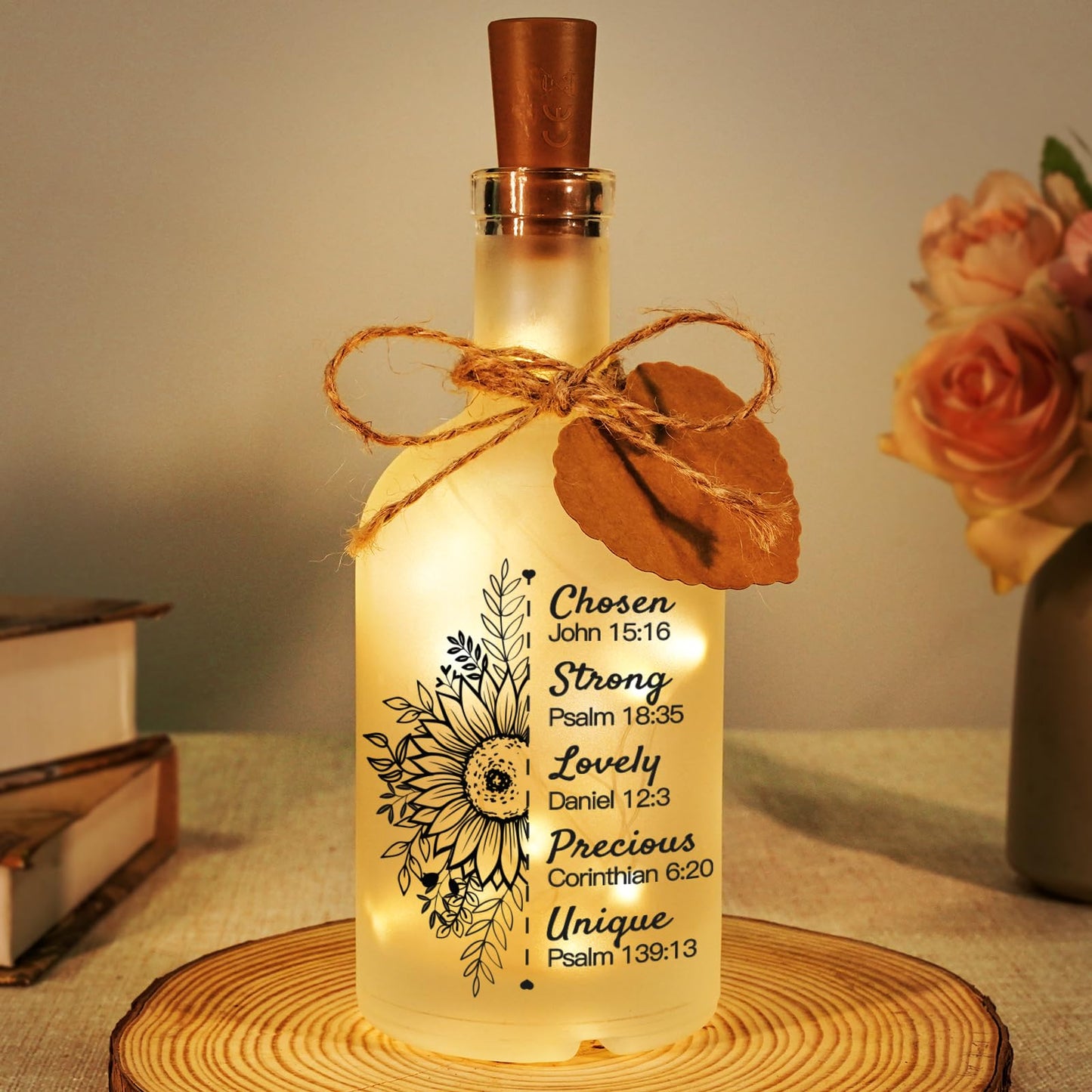 Vetbuosa Christian Gifts for Women - Decorative Bottle Night Light, Religious Gifts for Women with Bible Verse Prayer Inspirational Birthday Christmas Presents for Friends Sister Coworkers