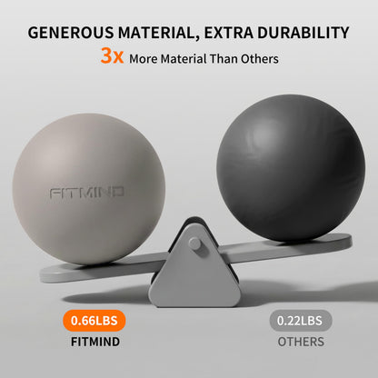 FITMIND Pilates Ball 8 inch, Small Yoga Ball Extra Thick, Mini Pilates Ball with Pump, Non-Slip Surface Small Exercise Ball for Physical Therapy, Stretching, Strength & Core Training