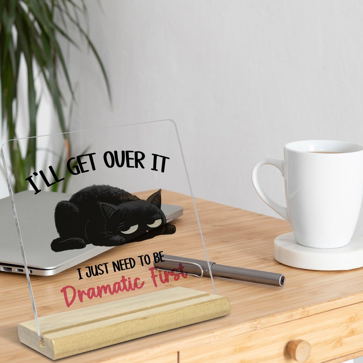 Cat Gifts for Cat Lovers,I'll Get Over It I Just Need to Be Dramatic First,Funny Cat Office Decor for Women Friends Coworke