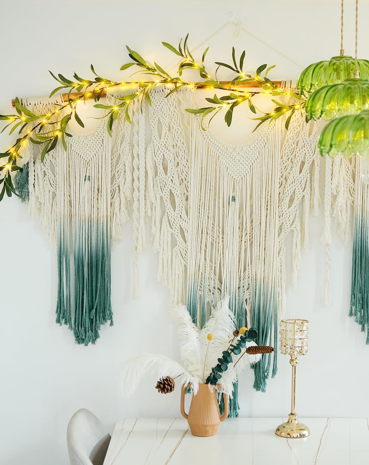 JMEXSUSS Artificial Olive Lighted Garland for Fireplace Decor, 100 LED 6 Ft Christmas Mantel Garland Fairy Lights Battery Operated, Vines with Lights for Table Bedroom Wedding Easter Spring Decoration