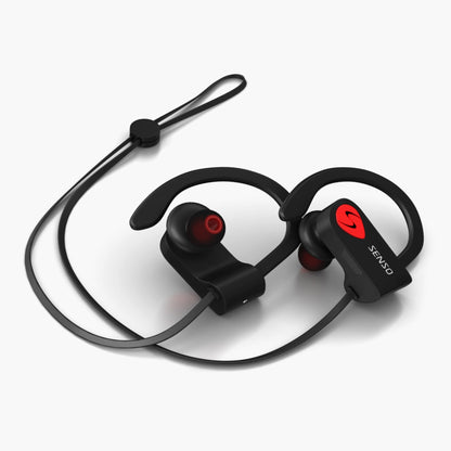 SENSO Bluetooth Headphones, Best Wireless Sports Earbuds w/Mic IPX7 Waterproof HD Stereo Sweatproof Earphones for Gym Running Workout Noise Cancelling Earphones Earbuds Noise Cancelling Headsets