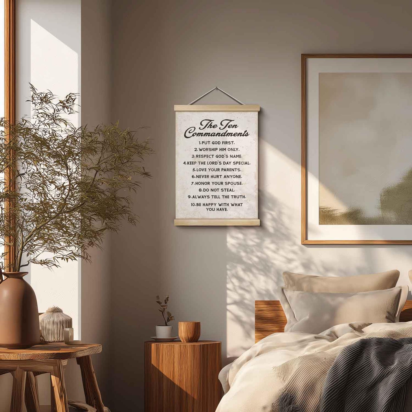 YZEXEZY The Ten Commandments Wall Hanging,Bible Verse Wall Art Posters for Home Prayer Room Church Office Decor 12x16-G31