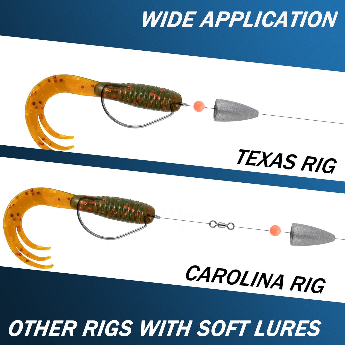 Dr.Fish 50 Pack Bullet Fishing Sinkers Worm Weights Lead Fishing Weights Bass Fishing Sinker Freshwater Texas Carolina Rig Punch Shot 1/4oz