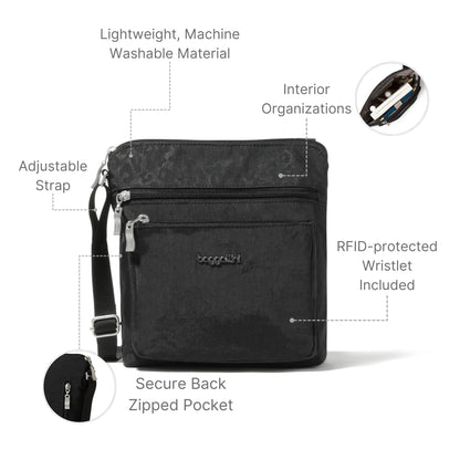 Baggallini Pocket Crossbody Bags for Women 8x8 Small Lightweight Durable Water-resistant Travel Purse W/Rfid