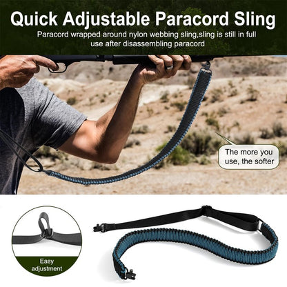DDOUT 2 Point Rifle Sling, 550 Paracord Gun Sling for Rifle with Tri-Lock Swivels and Quick Adjustable Length Strap for Shooting, Hunting and Range