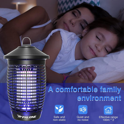 PALONE Electric Bug Zapper Outdoor, 20W Electirc Fly Zapper Indoor with Sturdy Top Hook, 4500V Mosquito Zapper Indoor with 3.9ft PVC Wire, Waterproof Bug Zapper for Outdoor, Garden, Bedroom