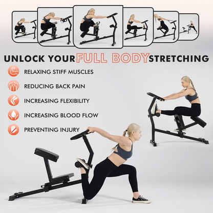 GMWD Stretch Machine, Full Body Stretching Equipment for Lumbar Stretching, Adjustable Leg Stretcher Machine, Lower Back Pain Relief, Flexibility Trainer, Improved Posture Correction, Rehab