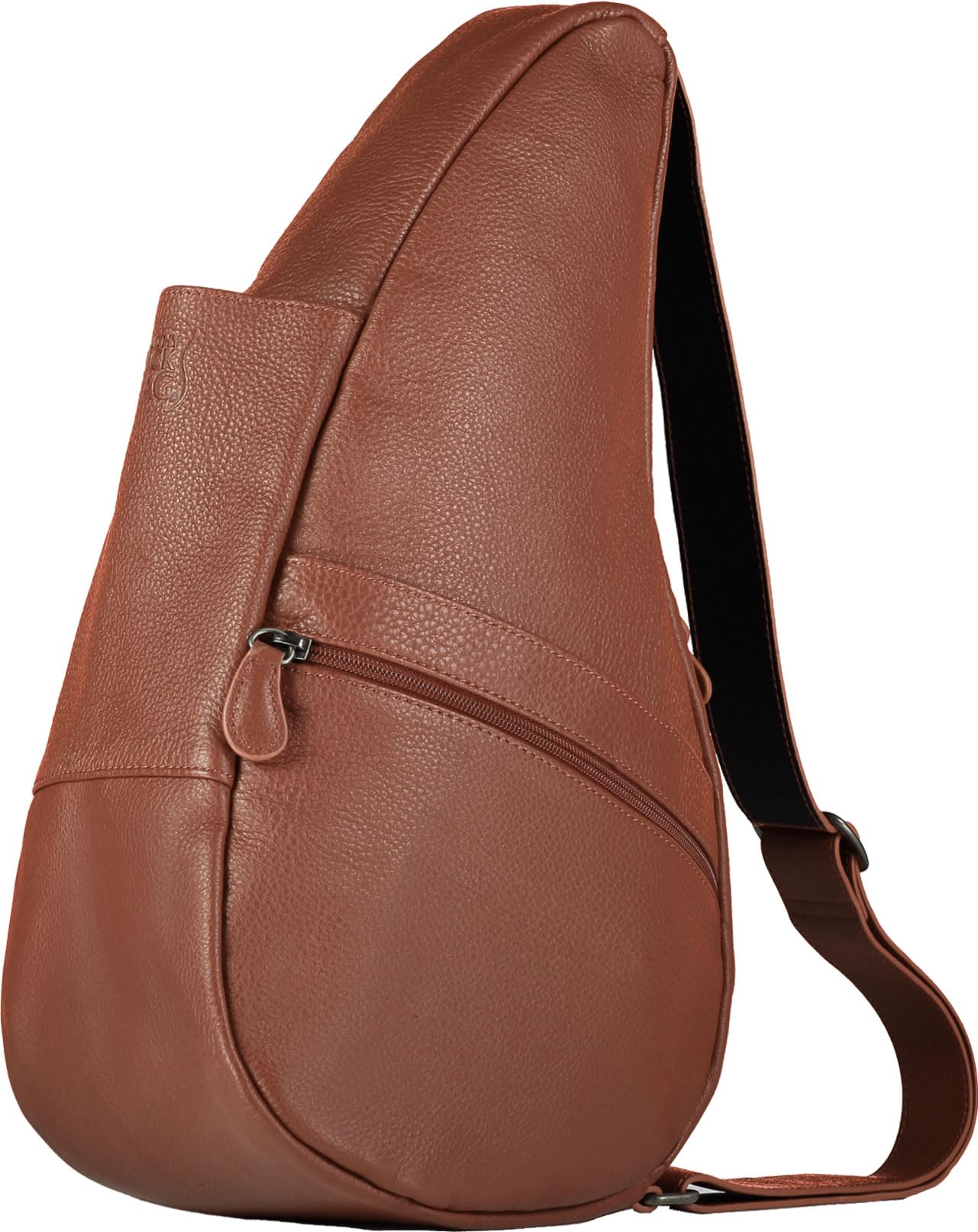 AmeriBag 19" Full-Grain Leather Healthy Back Bag Ergonomic Crossbody Sling for Everyday Use, Travel & Walking Comfort (Chestnut)